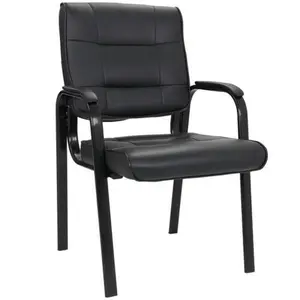 ZENSTYLE Bonded Leather Office Guest Chair - Executive Side Reception Seating with Solid Frame, Leather Chairs for Commercial Office Use