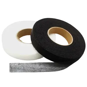 140 Yards 1/2 Inch No Sew Iron On Hem Tape - 2 Rolls Hemming Tape Fusible Adhesive for Clothes, Curtains, Pants (White+Black, 1/2 Inch)