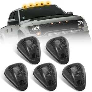 Amber LED Smoked Cab Clearance Lights,Rooftop Marker Running Light Compatible for Ford F150 F250 F350 F450 F550 1999-2016 Super Duty Pickup Trucks