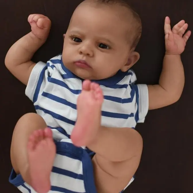 23-Inch Realistic Newborn Baby Doll, Weighted Lifelike Reborn Doll with Vinyl Head & Cloth Body, Painted Hair, 3+ Age Gift for Kids (Toys & Hobbies), Reborn Baby Doll, Realistic Newborn Dolls