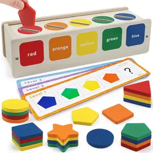 1 set of wooden sorting toy Blocks, Montessori color and shape sorter, classroom activity for toddlers' fine motor skills game, used for color and shape recognition, Christmas stocking stuffer New Year gift, suitable for 1-5 year old boys and girls