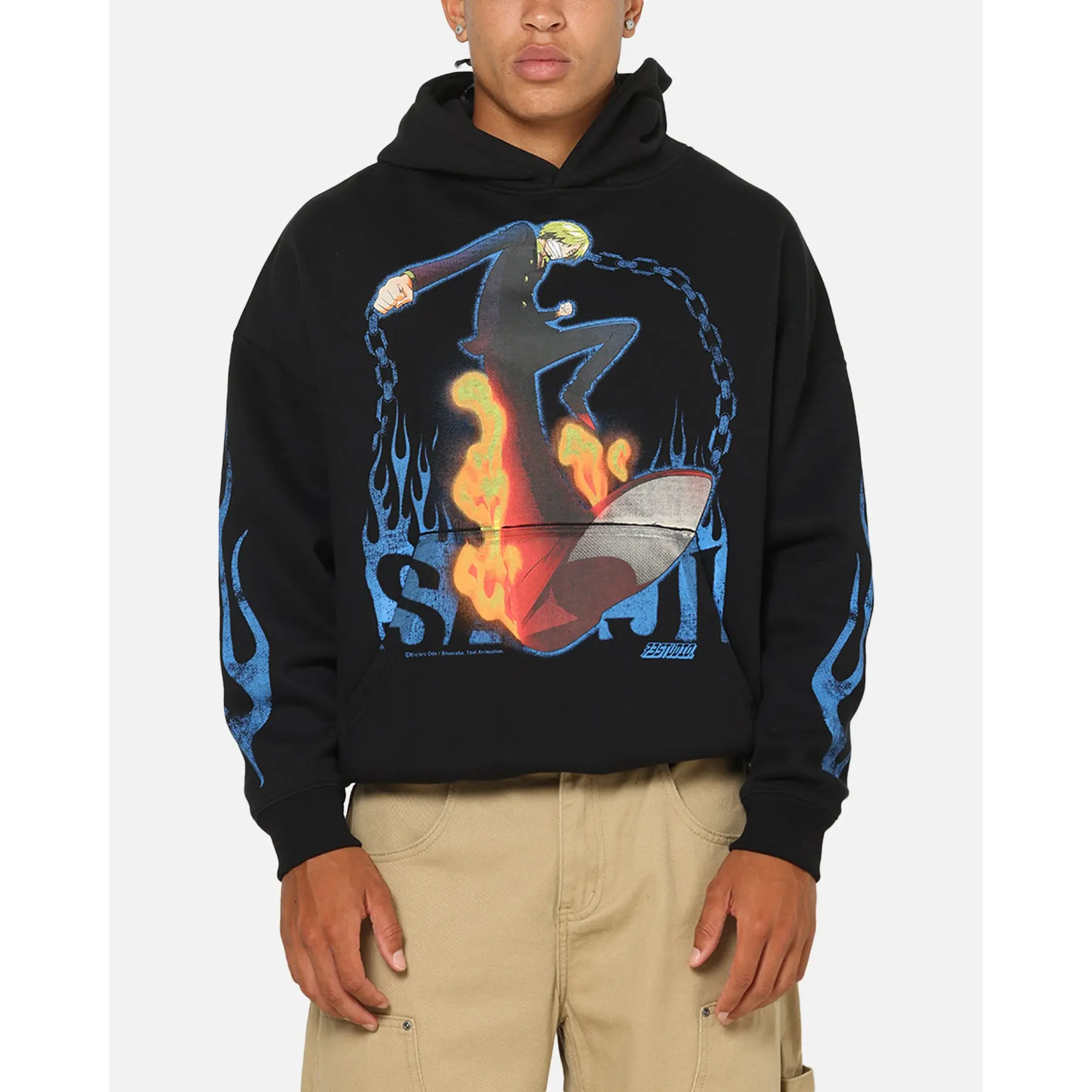 73Studio X One Piece Sanji Premium Hoodie Black