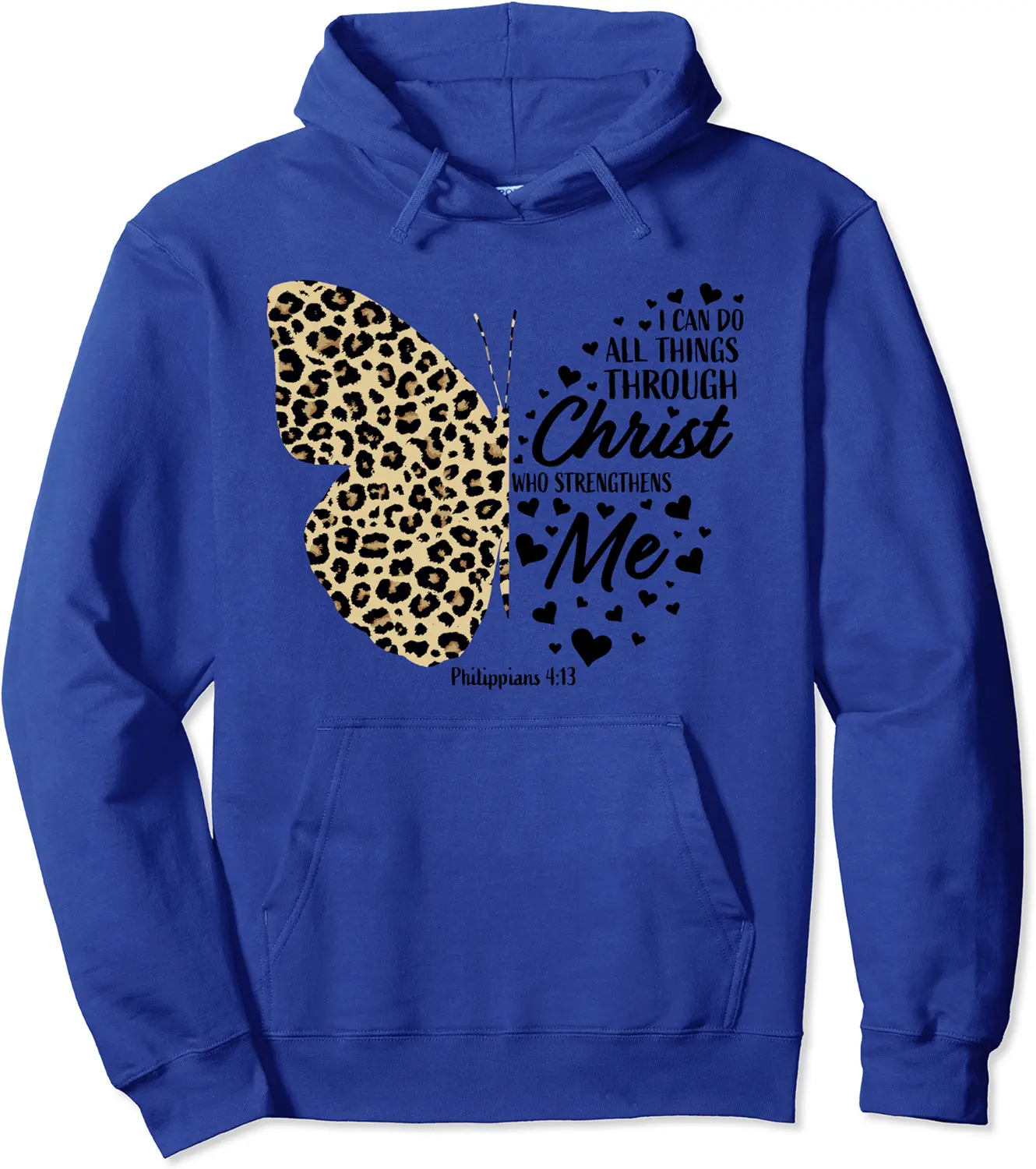 Cute Christian Bible Verse Butterfly Women Mom Cheetah Print Pullover Hoodie - Codyweav Shop 87B093PYTPFQ
