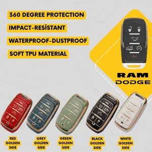DODGE RAM 6-Button Key Fob Cover for Ram 1500, Big Horn, Laramie, Rebel, TRX - Tpu Remote Case