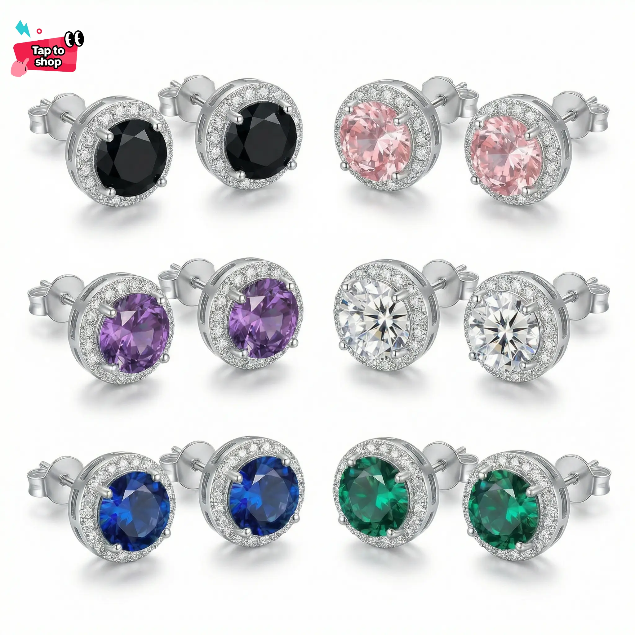 Women's S925 Silver-Plated Western-Style Earrings, Sparkling Cubic Zirconia Accents, Hypoallergenic Materials for Daily Wear & Gifting