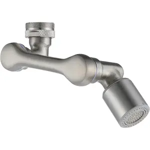 1080 Degree Rotating Faucet Extender Sink Aerator Extension Brushed Nickel