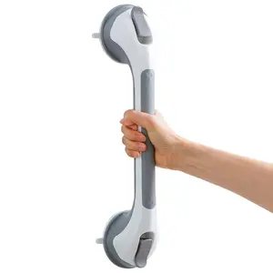 Shower Grab Bar 16 Inch Suction Cup Grab Bars for Home, Bathroom & Shower, Removable Shower Safety Handle Heavy Duty Bathtub Grip for Seniors & Elderly, Strong Handrails No Drilling Waterproof, Grey