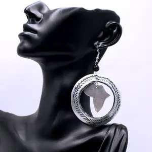 African map aluminium earrings