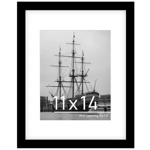 11x14 Picture Frame, Display Pictures 8 x 10 with Mat or 11 x 14 Without Mat for Wall Mounting Display, Photo Frames