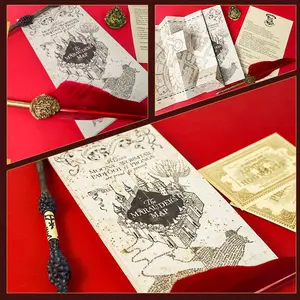 Hogwarts Magic School Map Replica, Classic Collectible for Harry Potter Fans, Perfect Gift for Halloween, Graduation, Couples