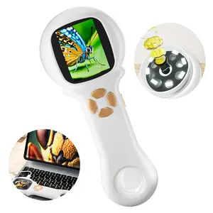 2.0 inch LCD screen Handheld Microscope Educational Science Kit - Mini LED Pocket Bug Magnifying Glass for Kids Birthday Gifts for Boys &Girls
