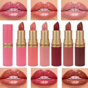 Velvet Highly Pigmented Glam Metallic Lipstick with 3D Metallic Shine, Glossy, Nourishing & Smooth, No Grainy Texture, Natural Fine Sparkle Glitter Finish, Glow Lip, Cosmetic