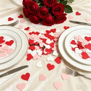 100pcs Heart Shaped Confetti Paper Scraps, Multicolor Decorative Paper Pieces, Perfect for Weddings, Birthdays, Parties, Photo Props