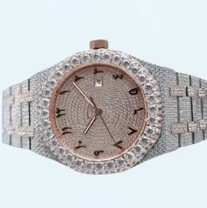 [Must-Have 2026]High quality iced out wrist watch automatic waterproof bling bling