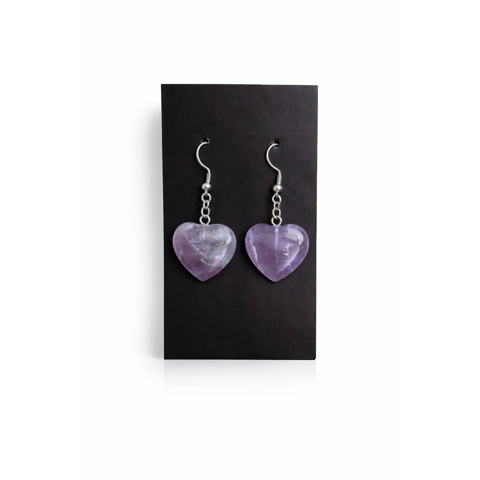 Amethyst Heart Shaped Earrings