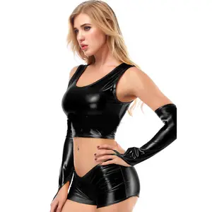 Black Metallic Sexy 5Pc Angel Costume