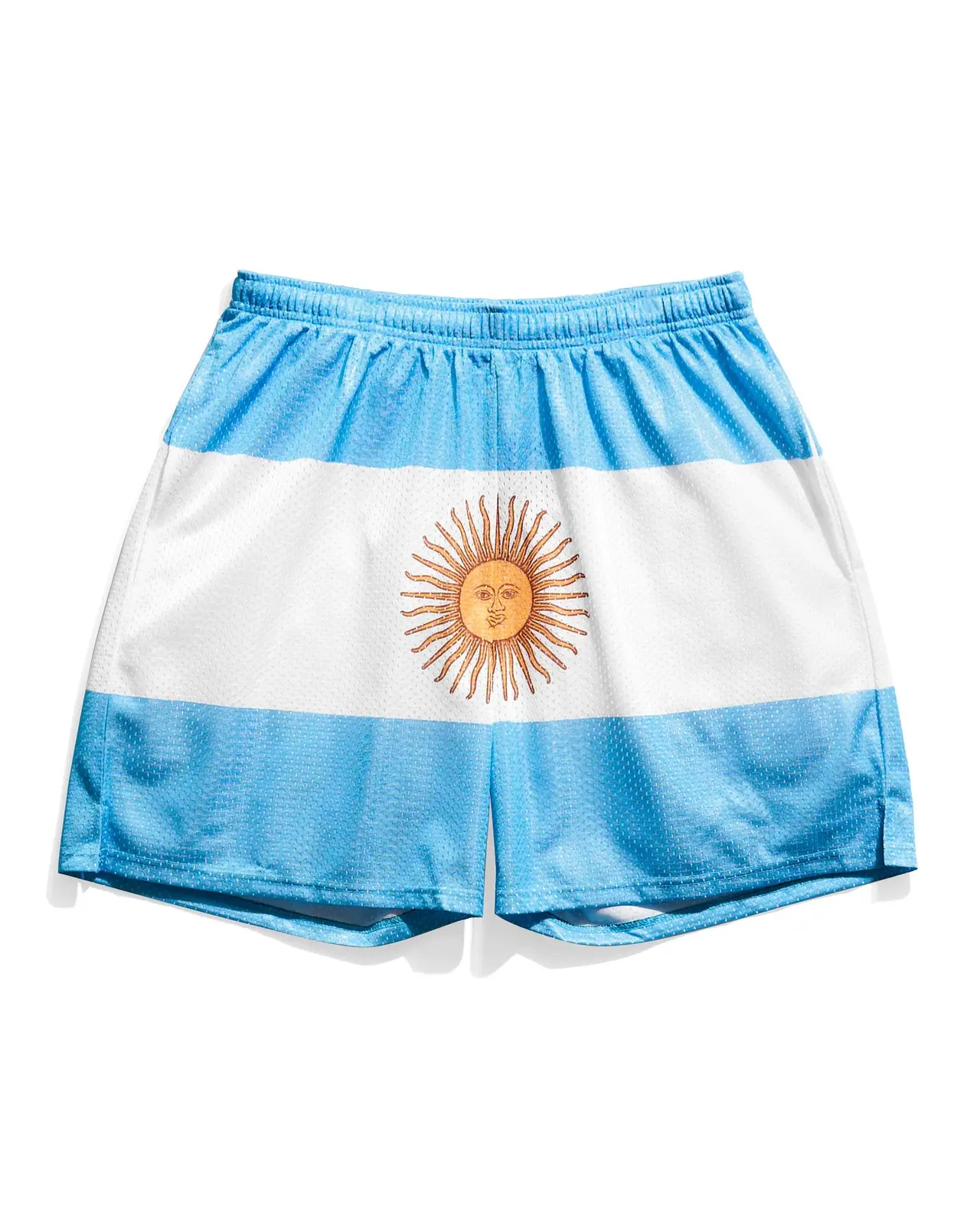 Argentina Flag Retro Mesh Shorts – Argentina National Flag Athletic Shorts for Men | Lightweight Breathable Sports Shorts | Gym, Training, Streetwear & Everyday Activewear