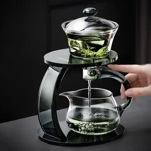Glass Teapot Set, 1 Set Including Teapot & Teacup & Tray, Tea Making Tool for Home Office Use, Housewarming Gift, Matcha Tea Set