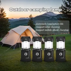 1/2/4pcs Rechargeable Foldable Camping Lantern - Portable Dimmable LED Emergency Light With Hook, Phone Charger, Perfect For Outdoor Adventures, Hurricanes, Hiking And Power Outages Ultra Bright Zoom Flashlight camping  outdoor  lamp