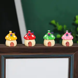 4pcs/1set Colorful Mushroom House Home Table Decor Indoor Home Decoration