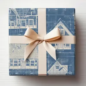 Engineer Wrapping Paper, Architect Gift Wrap Construction Wrapping Paper Home Builder Gift Wrapping Roll
