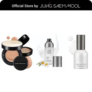 [Essential Set] Essential Skin Nuder Cushion (Pink Light), Essential Mool Micro Fitting Face Mist (55ml), Essential Mool Cream (30ml) Set | Korean Makeup | Cushion Foundation | Dewy Finish