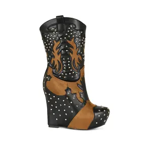 CALLIA-BLACKMULTI WEDGE BOOTIE