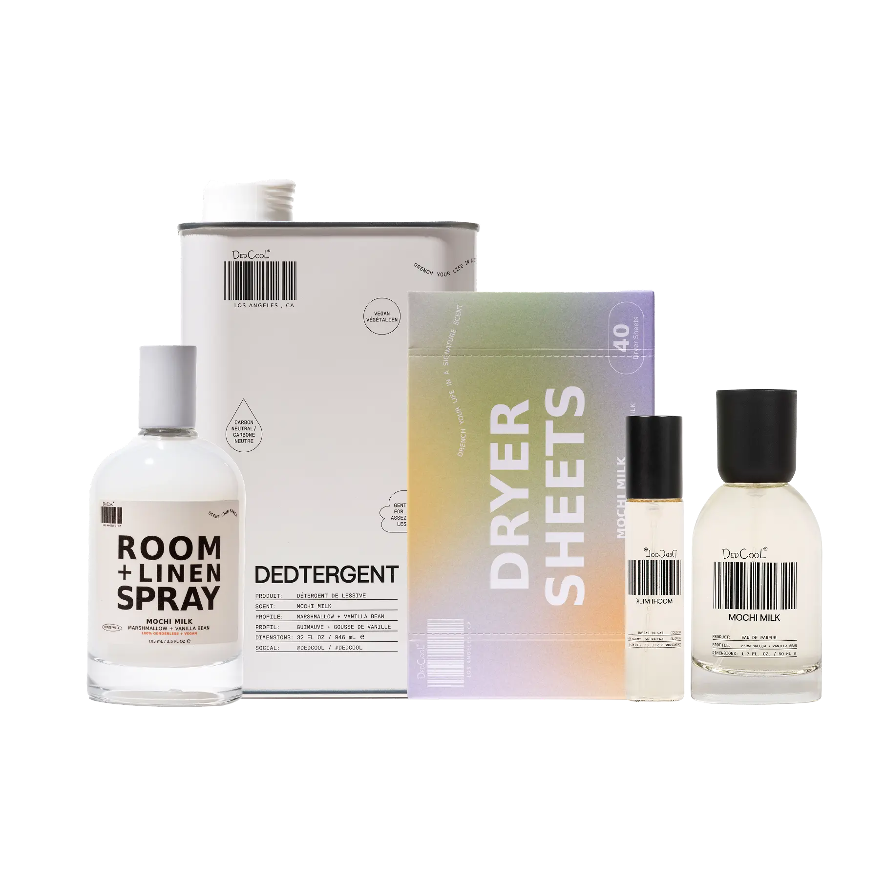 DedCool Almost Everything Set in 01 Taunt - Room & Linen Spray, Dedtergent, Dryer Sheets, Travel Spray & Full Size Fragrance