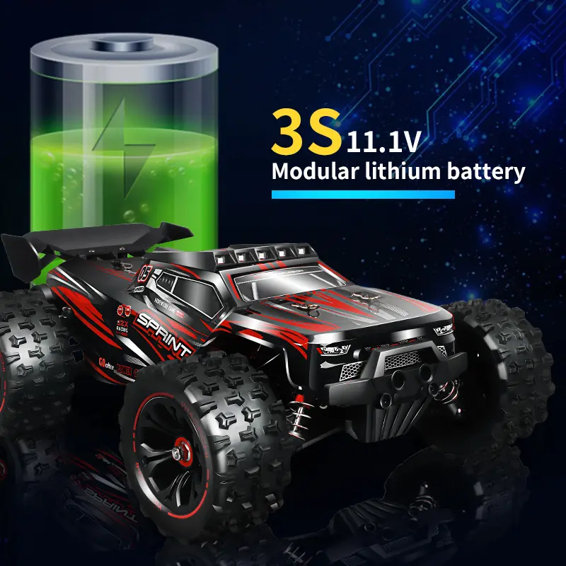 1:14 45MPH 4WD RC Monster Truck, 11.1V 3S High Power Battery, 2.4GHz Remote Control, 100m Range, All Terrain High Speed Off Road Truck, Battery-Powered Remote Control Cars, Remote-Controlled Car Cars