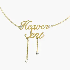 en route Angel’s Calling Waist Chain in Gold, Statement ‘Heaven Sent’ Pendant with Sparkling CZ Accents, Versatile Styling for Y2K-inspired Looks