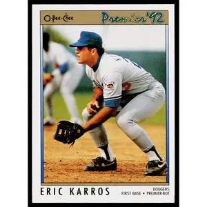 Eric Karros 1992 O-Pee-Chee Premier #63 Los Angeles Dodgers