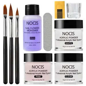 Acrylic Nail Kit, 1 Set Long-lasting Acrylic Powder & Acrylic Liquid &Accessories Set for Nail Extensions, Professional Nail Art Kit for Beginners DIY at Home, Christmas Gift