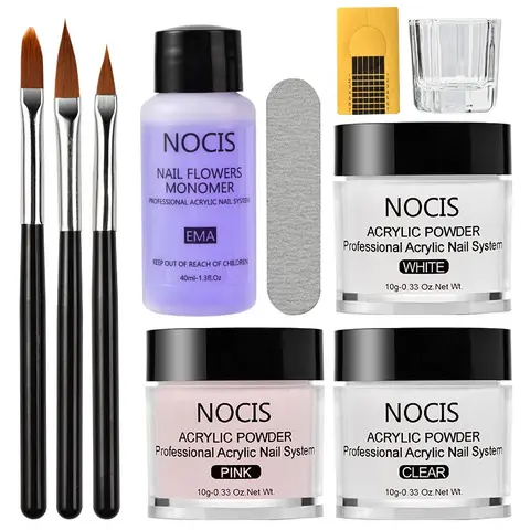 Acrylic Nail Kit, 1 Set Long-lasting Acrylic Powder & Acrylic Liquid &Accessories Set for, Professional Nail Art Kit for Beginners DIY at Home, Christmas Gift, Nail Tech Supplies