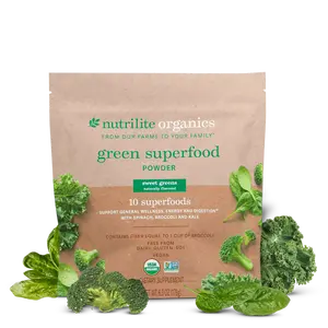Nutrilite Organics Green Superfood Powder 30 Servings Organic Greens Drink Mix for Daily Wellness & Nutrition Plant-Based Formula for Digestive & Overall Health Dietary Healthcare Vitamin