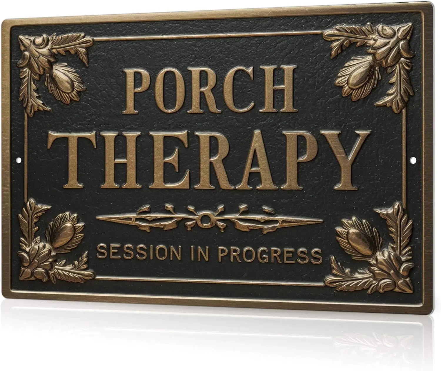 Porch Therapy Metal Tin Sign - 8x12 in Outdoor Waterproof Plaque, Rustic Modern Art Style Home Signs, Wall Decor for Front Patio, Home Supplies