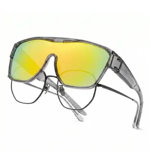 Original design, polarized goggles, anti-glare, UV protection. Can be worn over prescription glasses, suitable for driving and outdoor activities. Ultra-large size, wraparound sunglasses provide comprehensive sun protection for wearers of glasses.