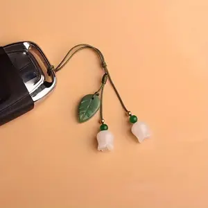 Flower Phone Charms Strap Lanyard Short Style Simulation Lucky Cellphone Pendant Chain Chinese Style Universal