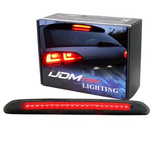 iJDMTOY Smoked Lens Full LED High Mount Third Brake Light Bar Assembly w/Washer Jet, For Volkswagen Golf SportWagen Alltrack Tiguan, etc