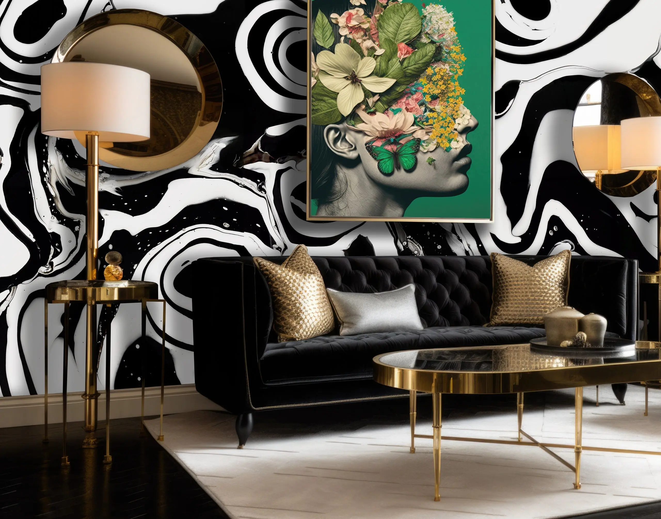 Custom "Melt" Vivian Ferne Wallpaper Wall Mural 8' tall x 20'6" wide