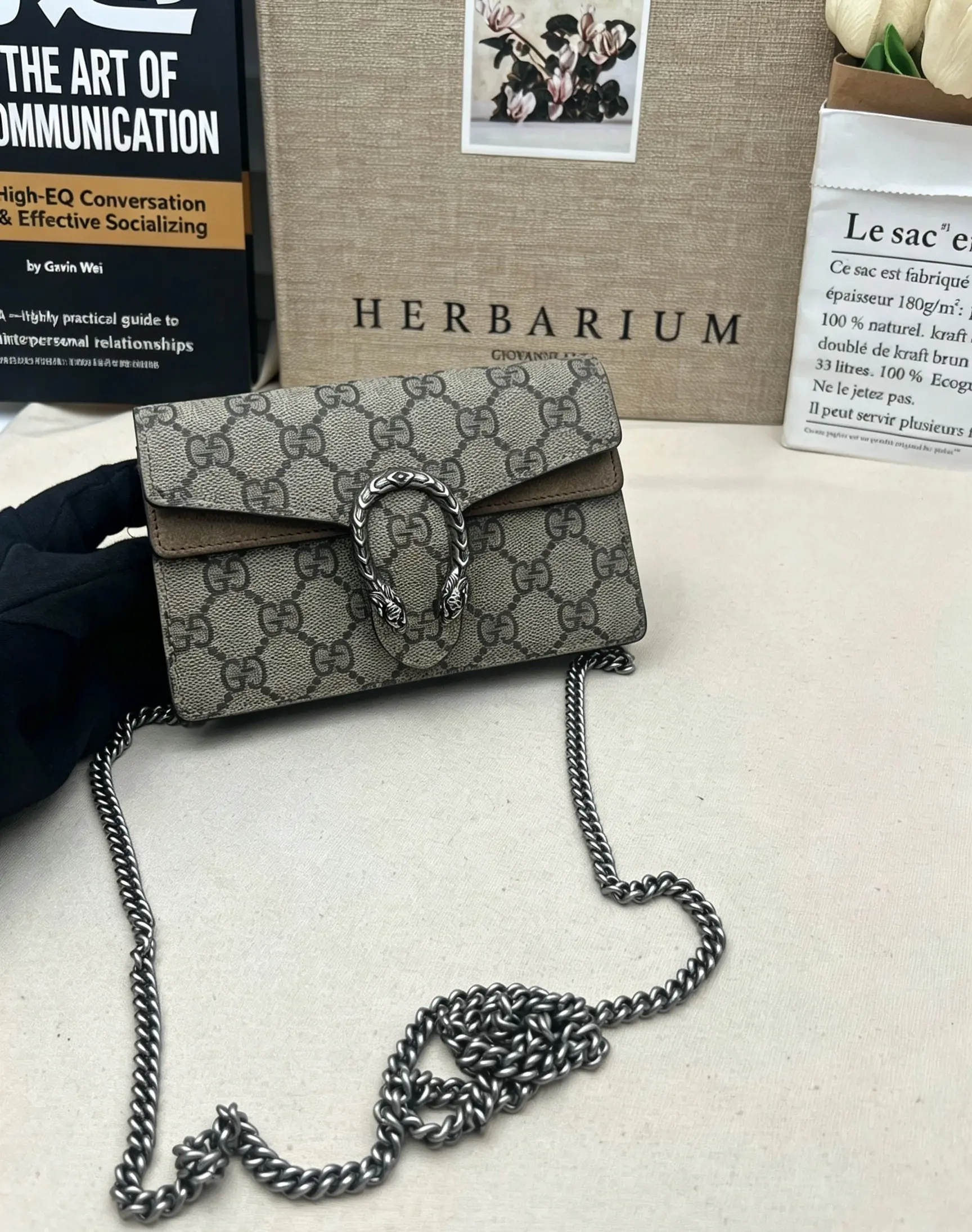 Pre-owned GUCCI Dionysus GG Supreme Super Mini Bag AS260519004