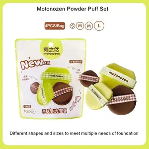 MOTONEOZEN 4pcs Makeup Blender Puffs Soft Smooth Powder Liquid Foundation Concealer Cosmetic Sponge Applicator Tool Dry Wet Use