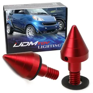 iJDMTOY Matte Red Finish Front or Rear Bumper Protector Spikes Guards For 2007-2015 W451 Smart Fortwo