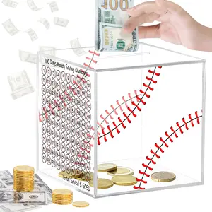 Piggy Bank for Adults,Unopenable Piggy Bank,Clear Acrylic Money Box,5050/10K Smash Box Money Saving Challenge for Cash Coin,Must Break to Open