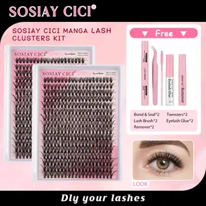 DIY Lash Extension Kit Volume Lash Clusters 40D D Curl Individual 320 pcs Thick Lashes Clusters Eyelash Extension Waterproof Kit Bond&Seal Tweezers Remover Lash Brush for Beginners HALIDAYHAUL Christmas Gift TikTokShop(40D, One Clear Glue Free)
