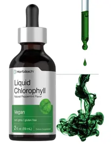 Horbäach Liquid Chlorophyll Drops | 2 oz | Vegan, Non-GMO, and Gluten Free Formula | Natural Peppermint Flavor