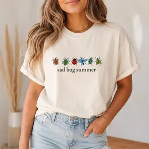 Sad Bug Summer Shirt – Indie Folk Inspired Comfort Colors Tee, Cottagecore Bug Graphic