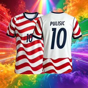 2026 United States National Home And Away Red White Black 10# Pulisic Short Sleeve Soccer Jersey Fans Version