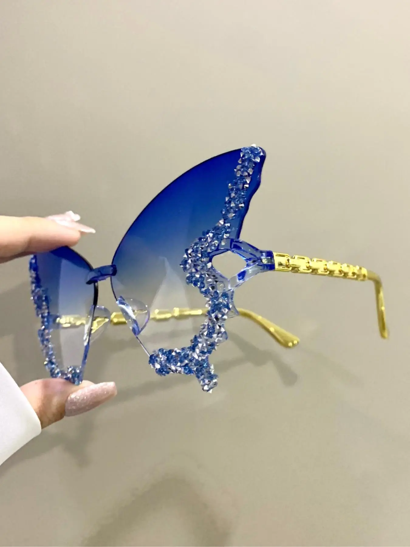Women's Rhinestone Decorated Butterfly Frame Glasses, Decorative Glasses, Trendy Casual Oversized Glasses for Everyday Use, Disco Glasses, Casual Eyeglasses, Trendy Frames, Fashion Glasses, Rhinestone Decorated Eyewear, Trending Glasses