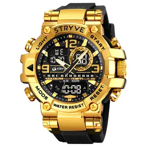 Men's Colorful Punk Style Quartz Watch, Jumpstart sale Multi.Functional Waterproof Dual Display Wristwatch, TrendyFashion Sport Watch, Birthday Gift with Gift Boxfashionable wristwatch multifunctional men