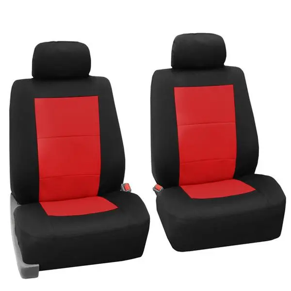 FH GROUP Premium EVA Foam Car Seat Protectors with Red Front Covers - Waterproof, Adjustable Straps, Breathable, Hook Loop, Engineered to Accommodate Heated Seats Automotive Accessories